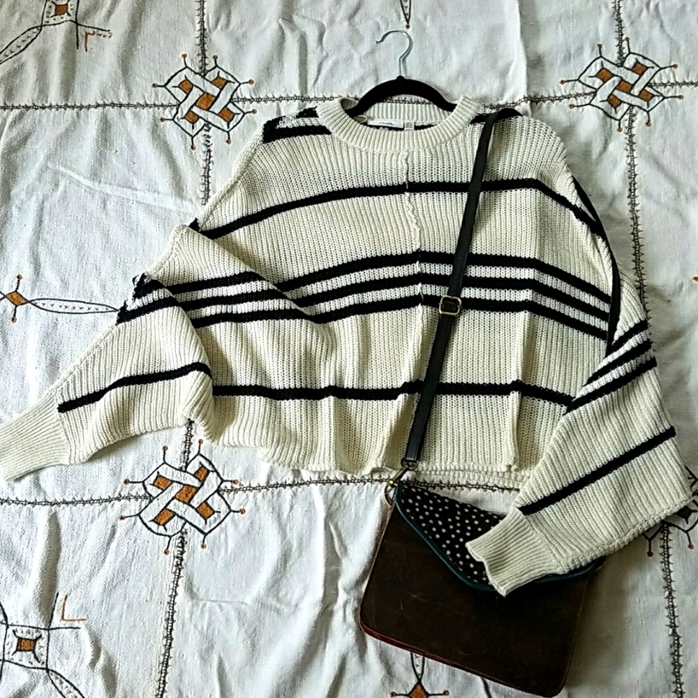 Striped Poncho Sweater